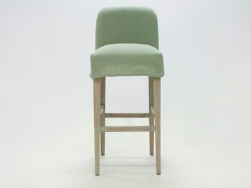 MAURO ORIGINS - High fabric stool with removable cover with back by Crearte Collections - view 2